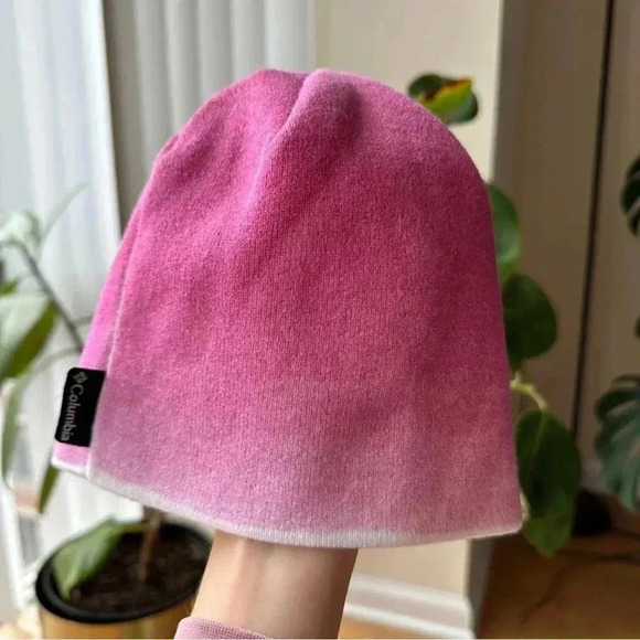 Columbia Pink and White Ombré Beanie Winter Hat, One Size - Picture 5 of 15